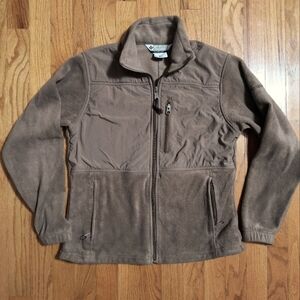 Columbia fleece zip jacket, women's small, brown